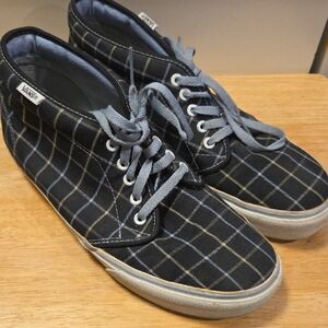 Vans Navy Plaid Mid Chukka Sneakers (Size 12)